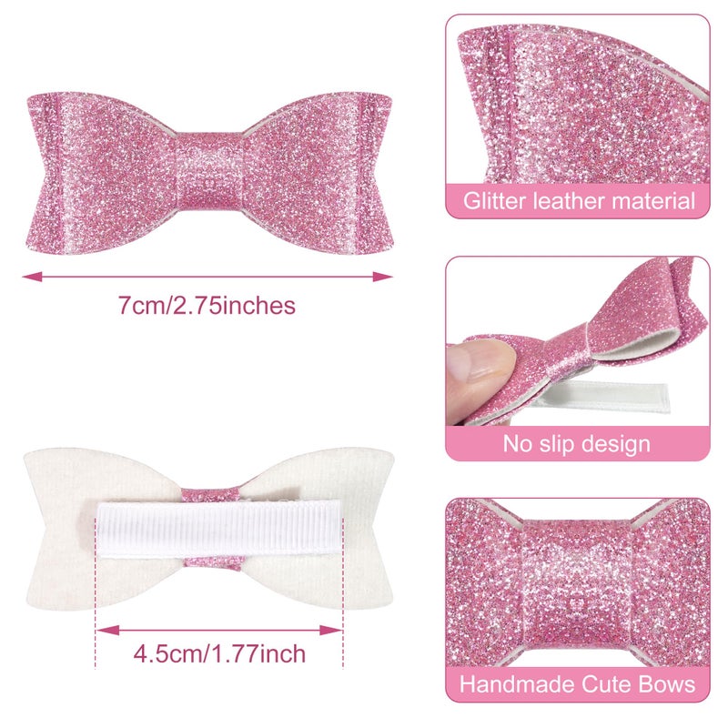 CellElection 30PCS 2.75'' Baby Girls Pigtail Bows Sparkly Sequin Glitter Hair Bows With Alligator Clips Hair Barrettes Accessory for Girls Toddlers Kids Teens - Image 3